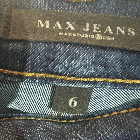 Max Studio Straight Denim Jeans Womens Size 6 Blue Stretch Mid Rise - Picture 4 of 7